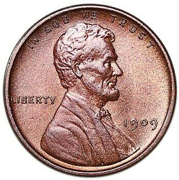 1909 Lincoln Wheat Cent Penny Front